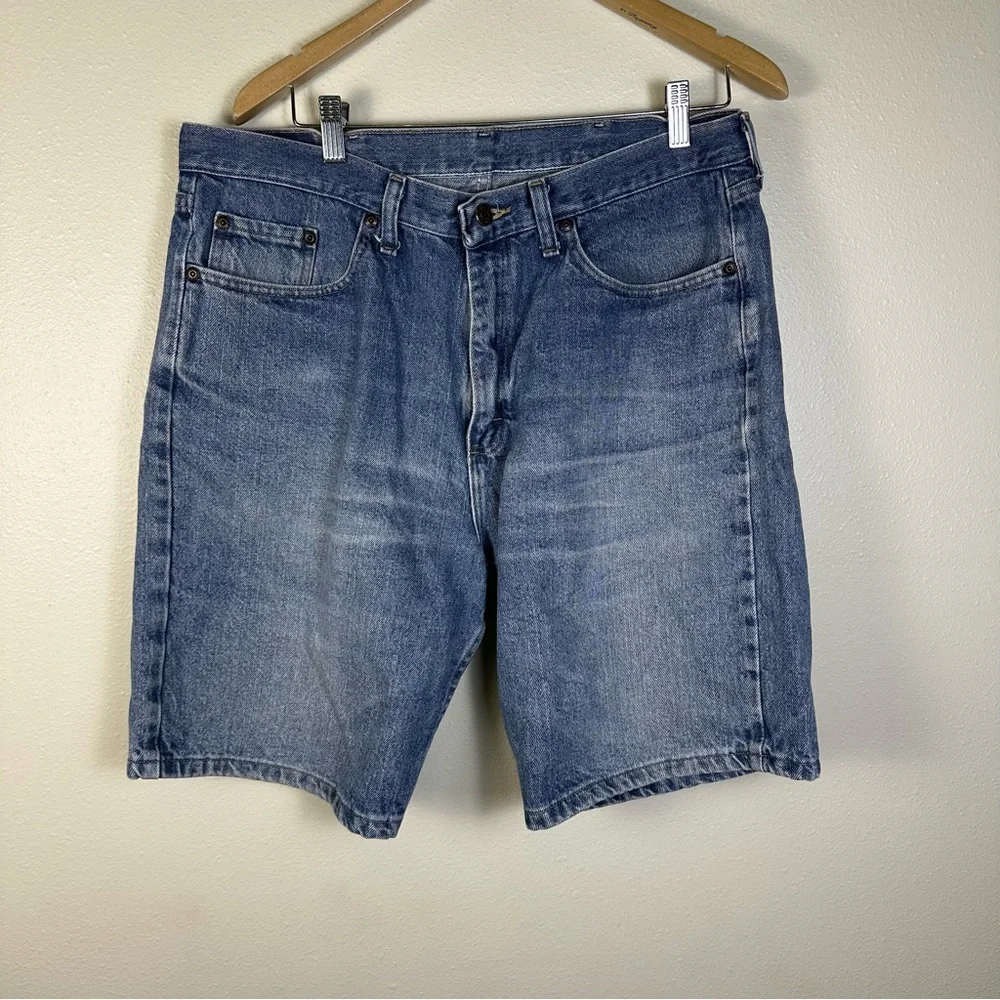 Vintage Y2K WRANGLER Men's 36 Regular Classic Blue Denim Men's Jean Shorts